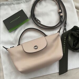 Longchamp extra small le pliage xtra leather clutch